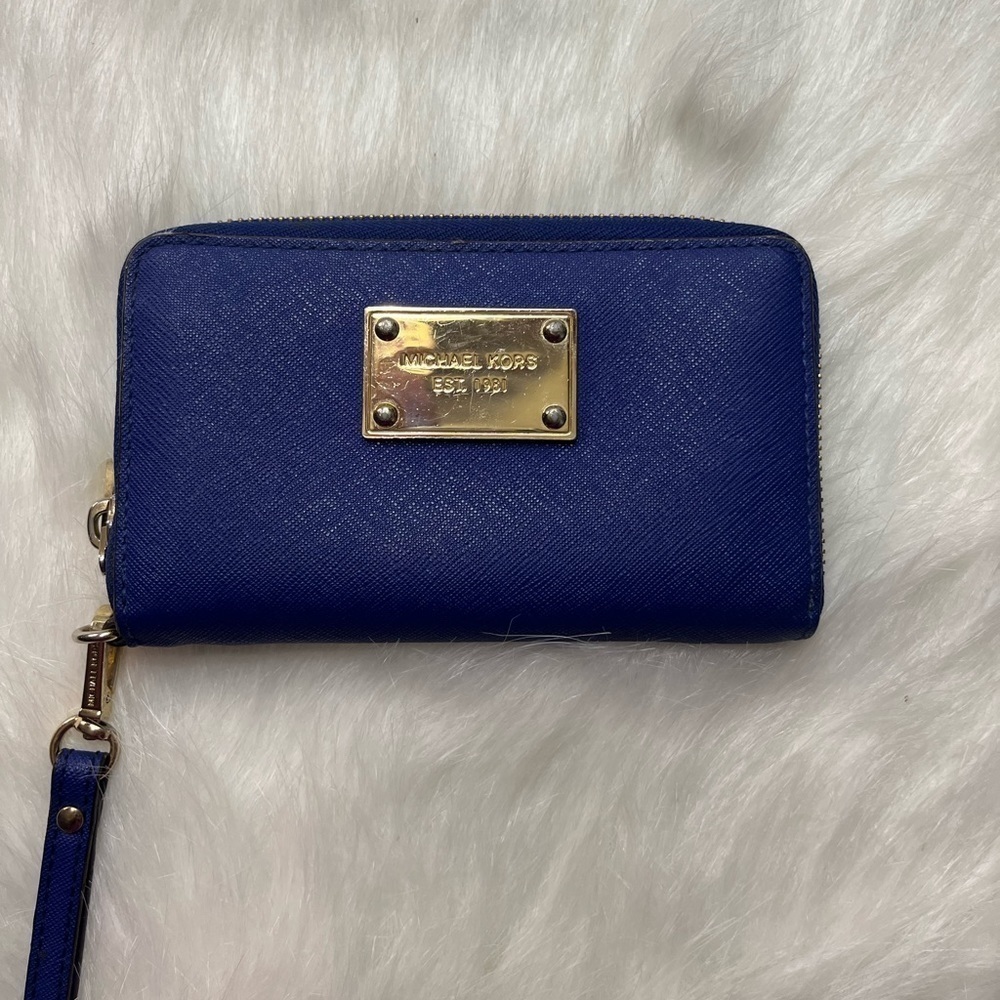 Michael Kors Est 1981 Wallet Royal Blue- Leather